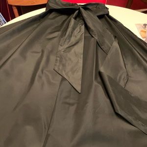 Black taffeta full length skirt with sash